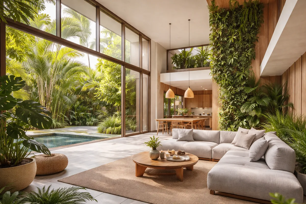 Les principes du design biophilique pour une maison d'architecte